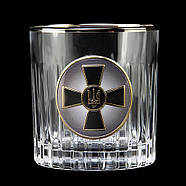 Набір 6-ти кришталевих склянок для віскі Boss Crystal "Розвідка ЗСУ" (золото, срібло), фото 2