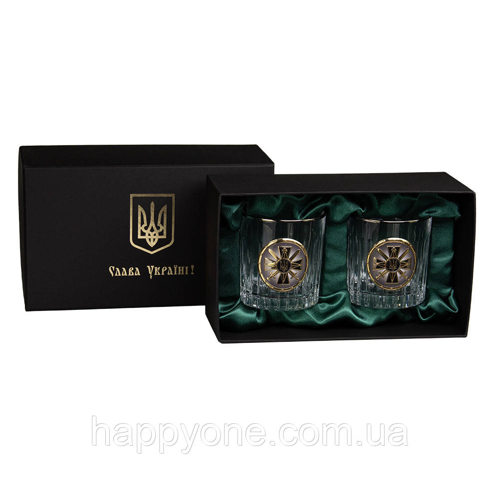 Набір 2-х склянок Boss Crystal "Розвідка ЗСУ" (золото, срібло), фото 1