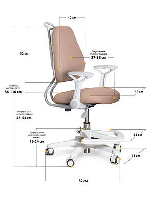 Дитячий ортопедичний стілець з підставкою та підлокітниками Evo-Kids Mio Ergo, фото 3