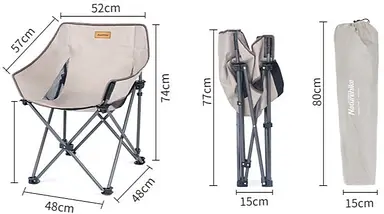 Розкладне туристичне крісло NH20JJ022 (Black), фото 2