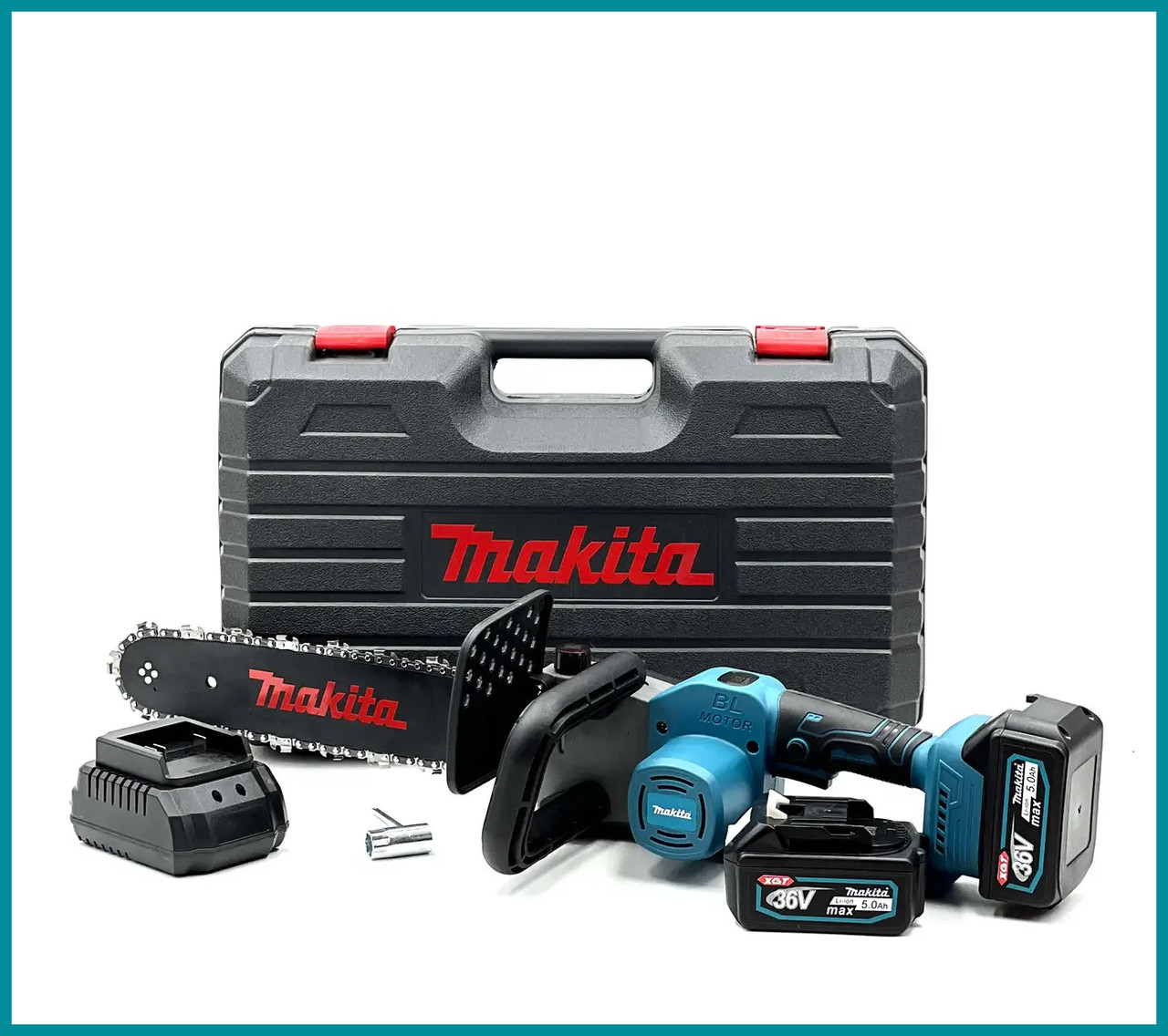 Акумуляторна Безщіткова пила Makita DUC330Z (36V, 6 Ah) із шиною 40 см Потужна пила з двома АКБ по 36 В bs