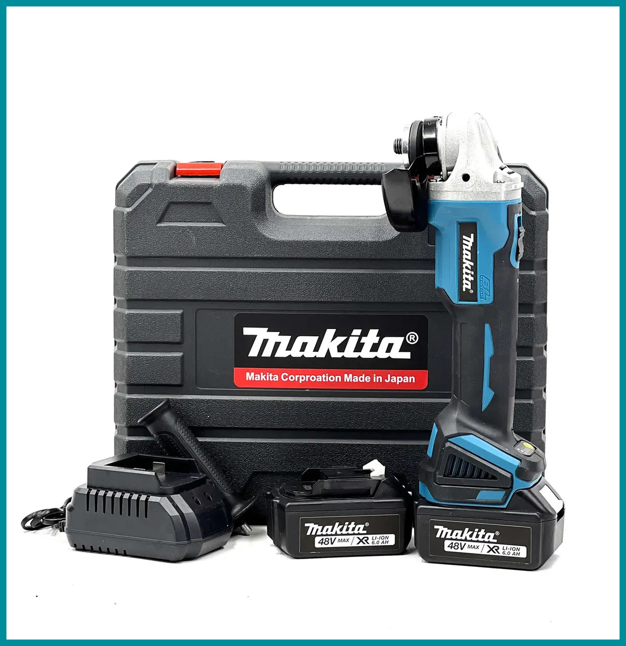 Болгарка акумуляторна Makita DGA504ZL (48V, Ø 125 мм) Потужна шліфмашина з двома АКБ по 48 вольтів bs