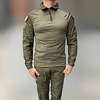 Армейская Кофта Убакс, Олива, коттон (хлопок), размер M, Combat, тактическая рубашка УбаксMSH