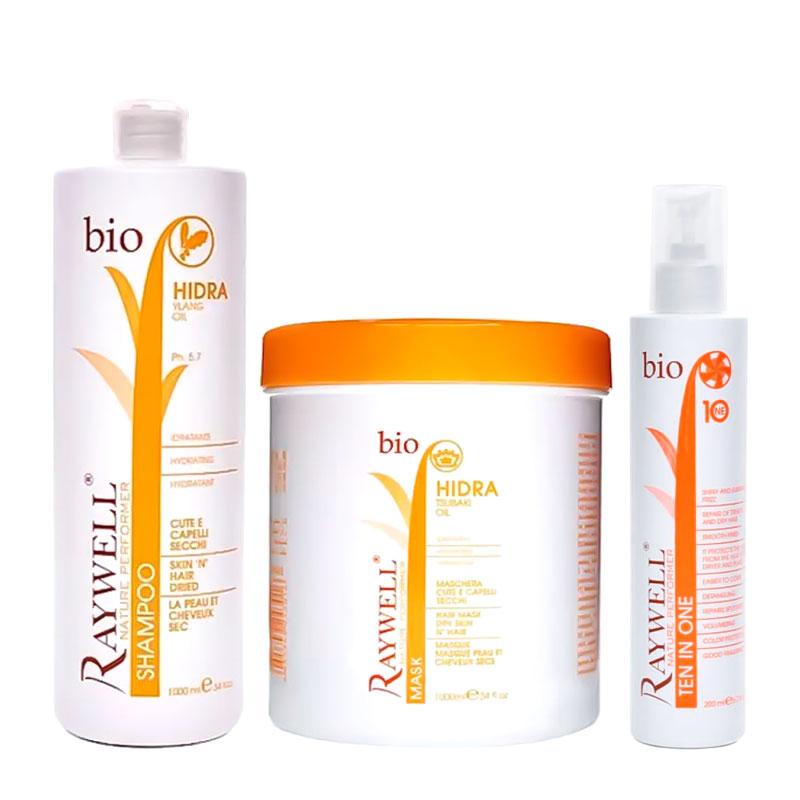 Набір Raywell Bio Hidra шампунь+маска+молочко для зволоження волосся (RR343, RR345, RR367), 1000+1000+200 мл