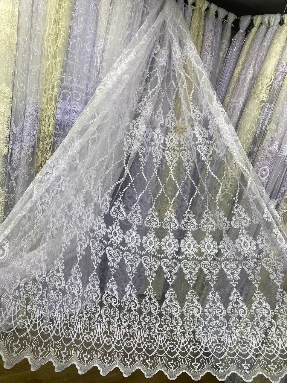 Тюль фатін вишивка 2,8 біла