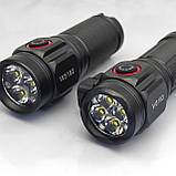 Ліхтар ручний 4XHP360, 1х18500, індикація заряду, магніт, стропоріз, Type-C, фото 5