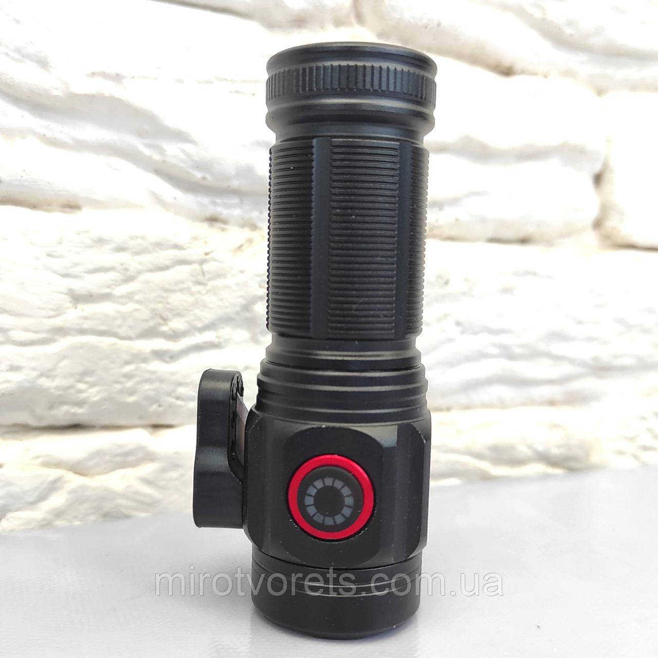 Ліхтар ручний 4XHP360, 1х18500, індикація заряду, магніт, стропоріз, Type-C, фото 1