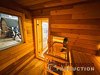 Mobile Sauna mit Panoramafenstern 8,0 x 2,6 m Gartensauna-34 von Thermowood Production. Video