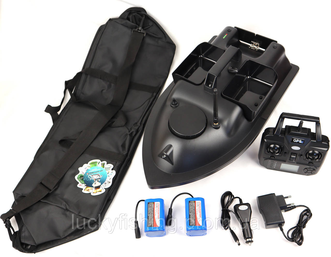 Кораблик для завезення снастей і підгодовування Flytec FULL V010 GPS 2 акумулятори 12000mAh (посилені) + зарядка авто + сумка