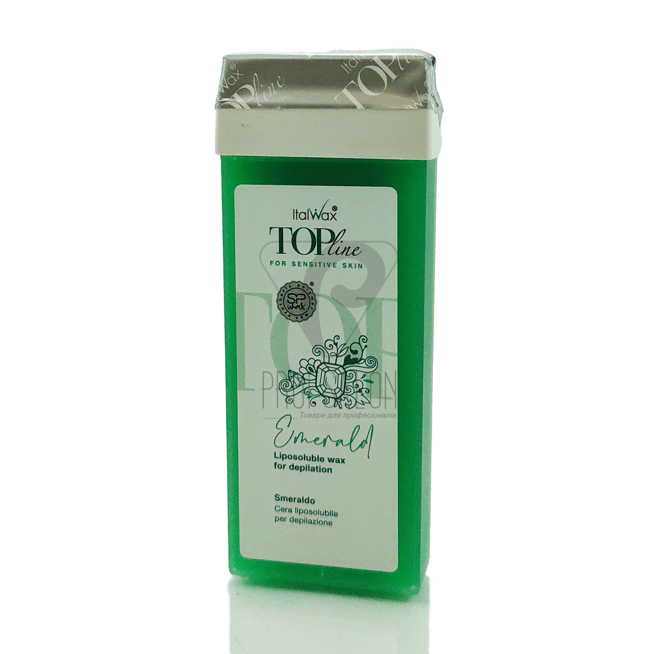 Віск для депіляції в касеті з роликом ItalWax TOP LINE Смарагд (Emerald) 100 мл