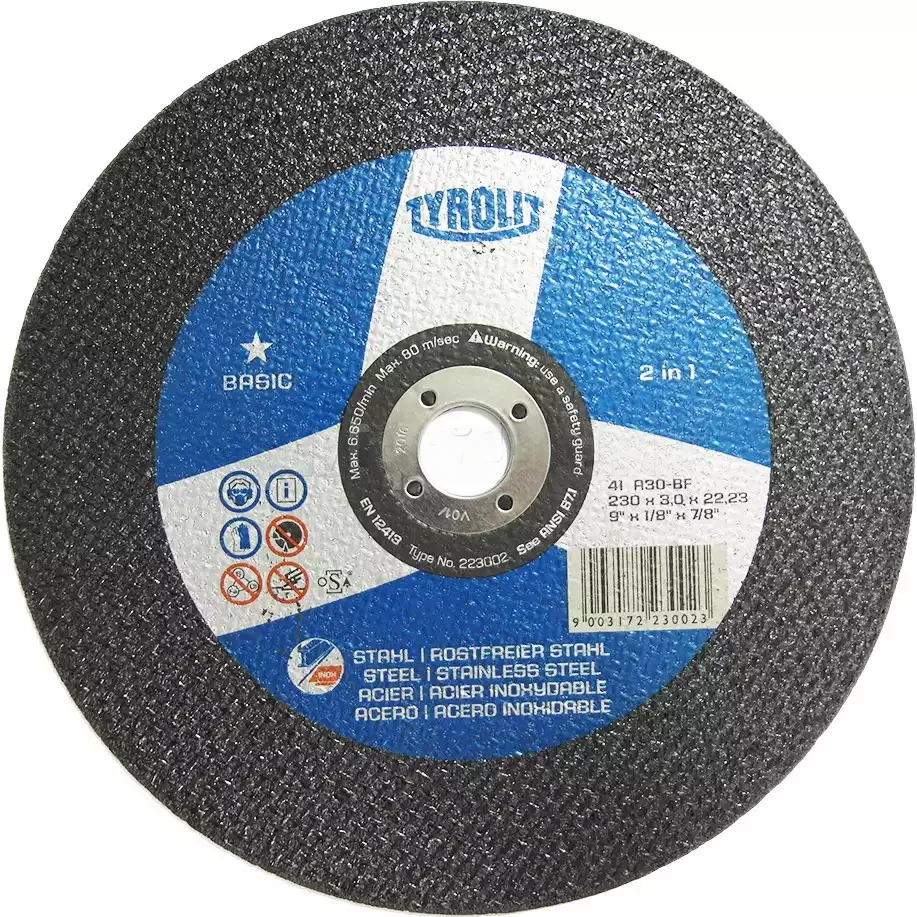 Відрізний диск TYROLIT BASIC 230Х3,0Х22.23 A30-BF тип 41