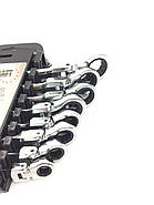 Набір ключів ріжково-накидних з тріскачкою Euro Craft 8 шт. 8-19 мм, фото 4