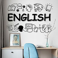 Интерьерная наклейка English 970х612 мм наклейки для школы английский декор Happy Pocket Черный матовый