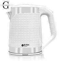 Чайник електричний з нержавіючої сталі 2,2 л 2000Вт BITEK BT-3118 Білий