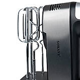 Міксер ручний 2 в 1 підставка та охолодження 5 режимів швидкості 2 насадки 350 Вт Sokany SK-6627, фото 2