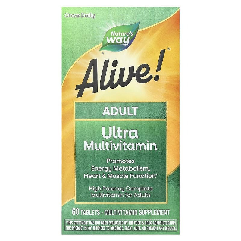 Мультивітаміни для щоденного застосування Nature's Way "Alive! Once Daily Multi-Vitamin" (60 таблеток), фото 1