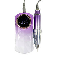 Фрезер для манікюру акумуляторний 65 Вт 35000 оборотів Nail Drill ZS 236 Gradient Violet