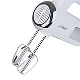 Міксер ручний 400 Вт легкий 5 режимів швидкості 2 насадки Sokany SK-6640, фото 3