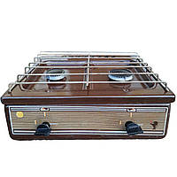 Настільна двонфорочна туристична газова плита що працює на природному газі