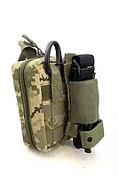 Аптечка тактична військова Аскет з системою швидкого скиду, піксель, 14×18×7 см