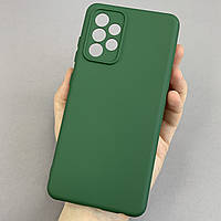 Чехол для Samsung Galaxy A52 матовый с защитой для камеры чехол на телефон самсунг а52 темно-зеленый cmr