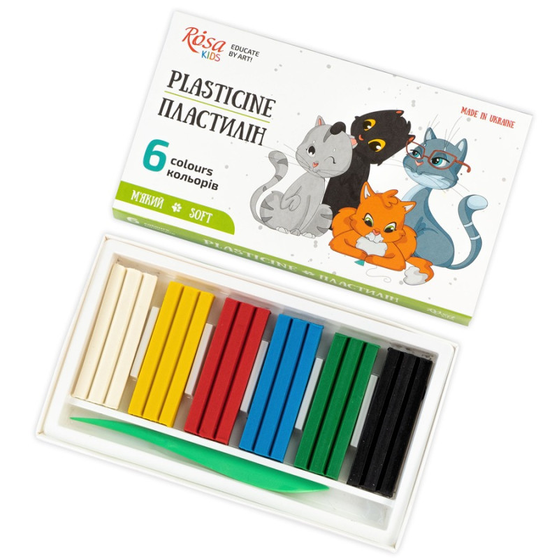 Пластилин ROSA Kids Cats 6 кол 96г стек
