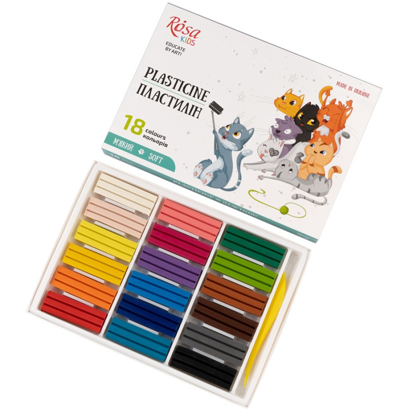 Пластилин ROSA Kids Cats 18 кол 288г стек