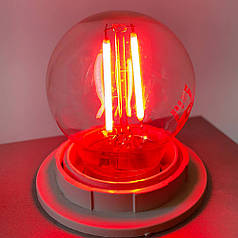 LED лампа Velmax V-FILAMENT-G45 2W E27 червона 21-41-32