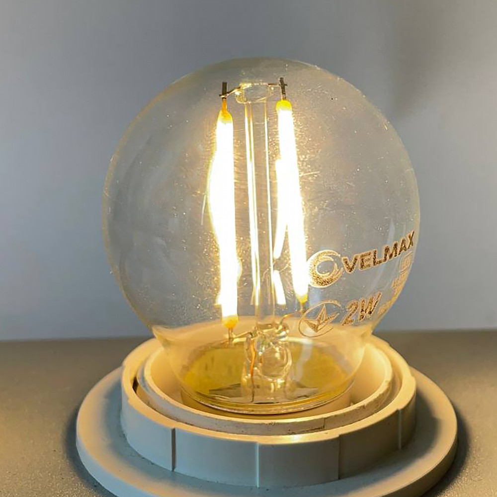 Світлодіодна лампа Velmax V-FILAMENT-G45 2W E27 2700K 21-41-30