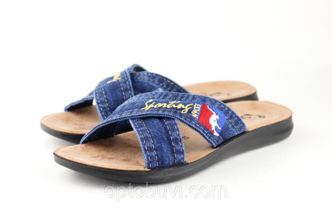 Шльопанці чоловічі джинс, фото 1