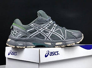 Чоловічі тажіночі кросівки Asics Gel Kahana 8 Dark Grey Взуття Асікс Гель Кахана 8 сірі сітка шкіра демісезон унісекс, фото 1
