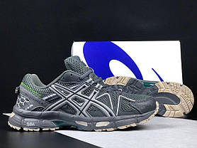 Чоловічі тажіночі кросівки Asics Gel Kahana 8 Dark Grey Взуття Асікс Гель Кахана 8 сірі сітка шкіра демісезон унісекс, фото 4