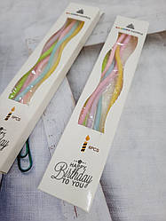 Свічка в торт Спіраль 15.5 см 6 штук Макарун