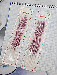 Свічка в торт Спіраль 15.5 см 6 штук