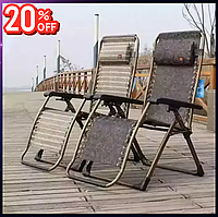 Кресла-шезлонги 170х70х65 Лежаки для сада Мягкие кресла и шезлонги до 120кг Рыбацкий раскладной стульчик