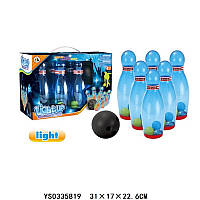 Боулінг дитячий AJ831-8BL, кеглі 6 шт., куля, світло