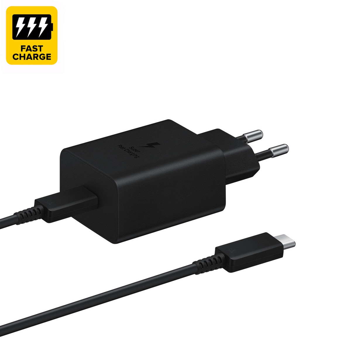 Зарядка для телефону з кабелем USB-TYPE C 25W Black Edition, мережний адаптер для заряджання смартфона