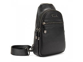 Чоловіча класична сумка-слінг через плече на два відділення із натуральної шкіри