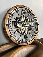 Часы из дерева ясеня Harley Davidson
