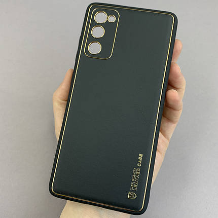 Чохол для Samsung Galaxy S20 FE шкіряний матовий чохол із захистом камери на телефон самсунг с20 фе чорний u9h, фото 1