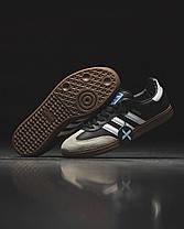 Чоловічі Кросівки Adidas Samba Black Grey White / Адидас Самба Чорні з Сірим та Білим, фото 4