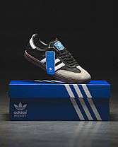 Чоловічі Кросівки Adidas Samba Black Grey White / Адидас Самба Чорні з Сірим та Білим, фото 5