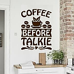 Вінілова наклейка Coffee before talkie 366х485 мм (кава зерна мотиватор) Happy Pocket Коричневий матовий