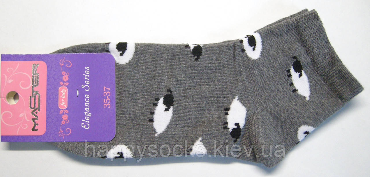 Сірі шкарпетки в овечки жіночі короткі