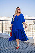 Літнє вільне легке плаття з короткими рукавами батальні розміри, фото 5