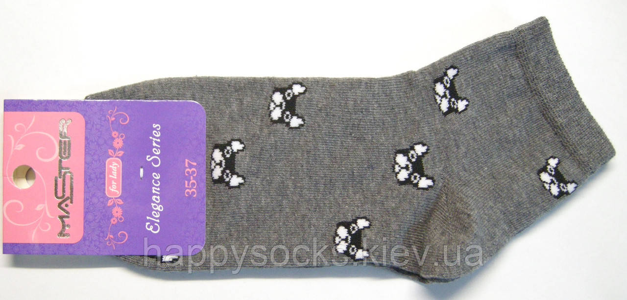 Шкарпетки з бульдожками сірого кольору занижені