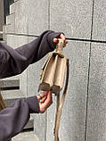 Жіноча сумка 6117 крос-боді бежева, фото 6