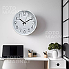 Годинник настінний кварцовий "Chrono" - мінімалістичний годинник для дому та офісу, безшумний, діаметр 30 см, фото 5