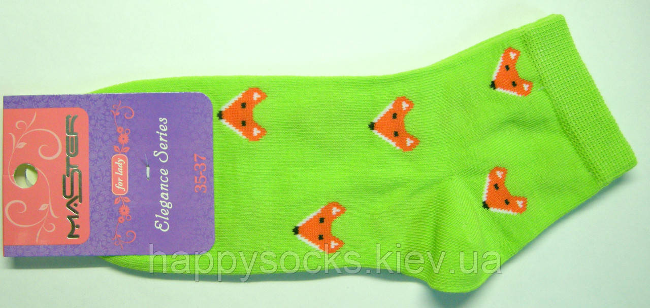 Салатові шкарпетки в лисиці занижені жіночі
