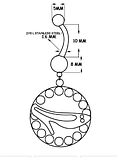 Сережки для пірсингу пупка. Листочок, фото 3